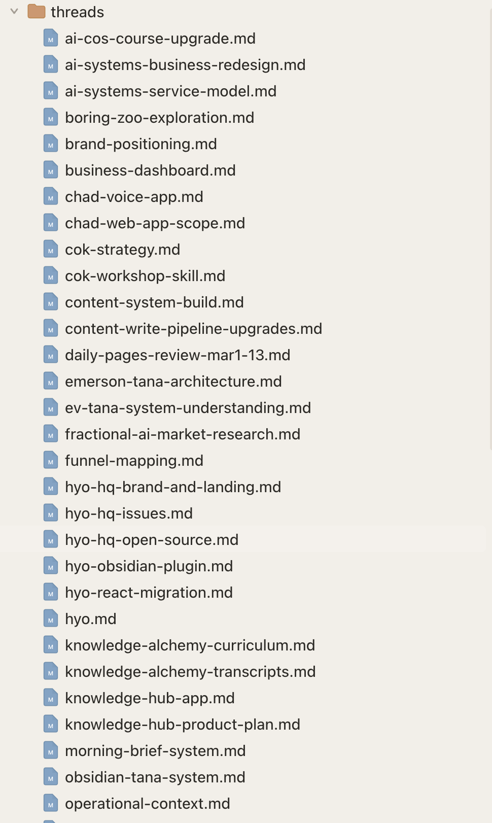 The threads folder in my AI directory