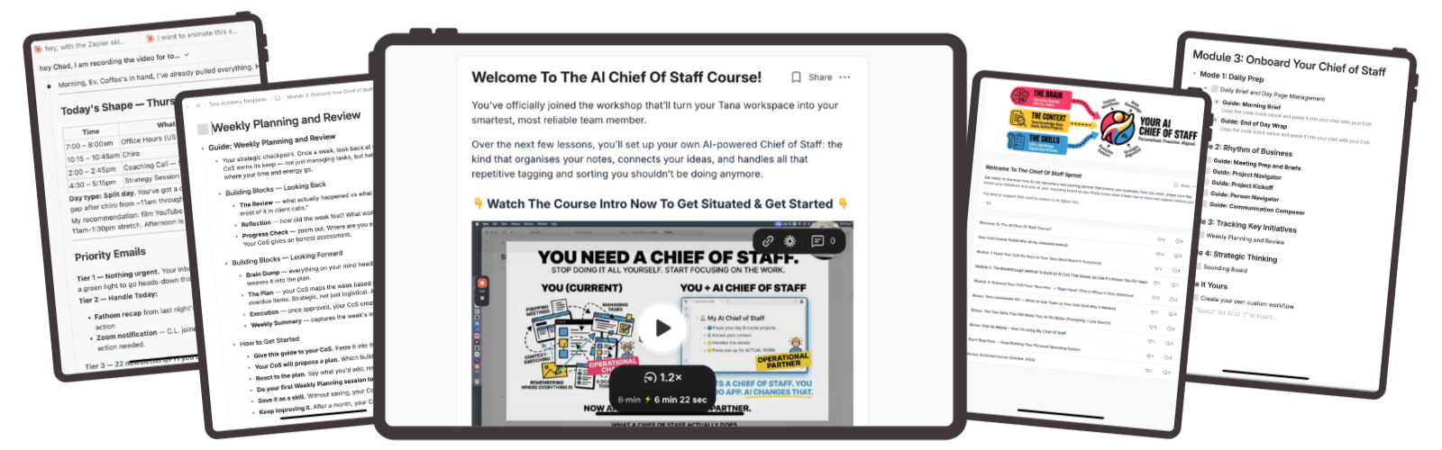 Course lessons, guides and daily workflows from inside the AI Chief of Staff course