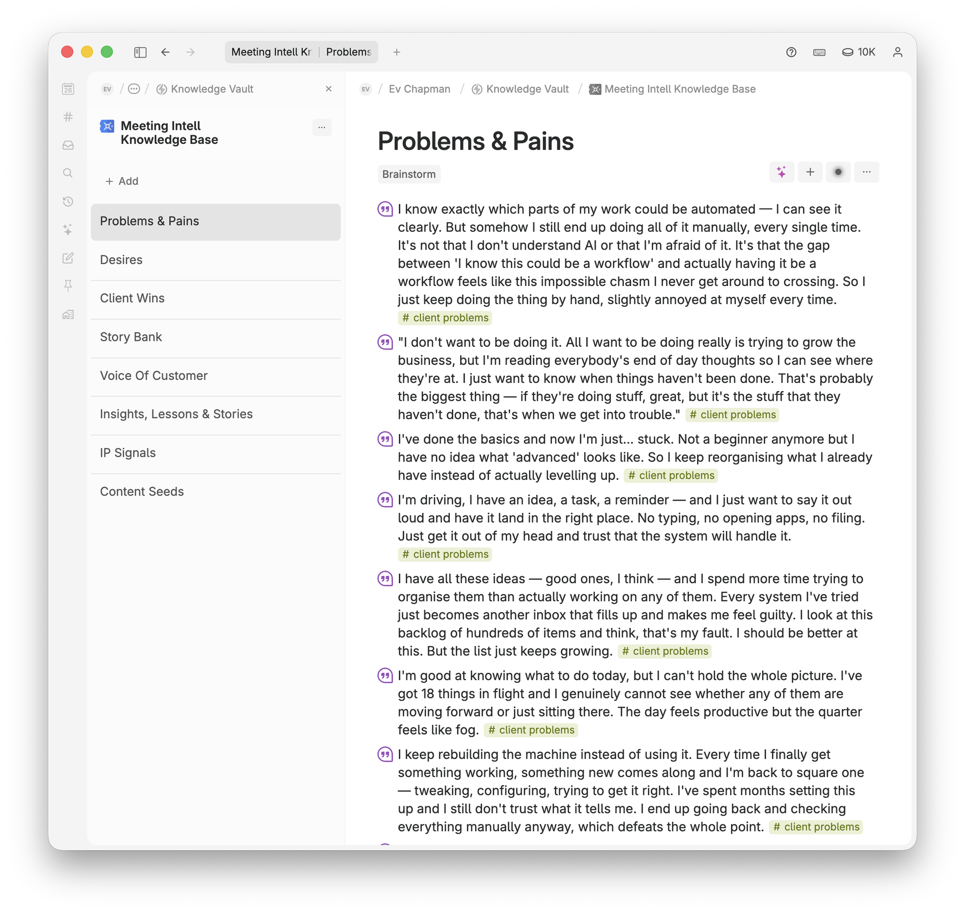 A meeting intelligence knowledge base